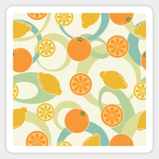 Patterned Oranges and Lemons Sticker